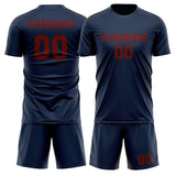 Custom Blue Crimson Red Soccer Jersey