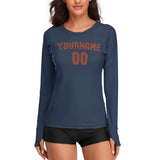 Custom Blue Coral Red Women's Long-Sleeve Shirt