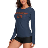 Custom Blue Coral Red Women's Long-Sleeve Shirt