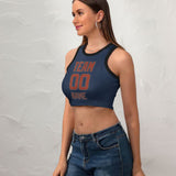 Custom Blue Coral Red Sleeveless Tank Top