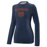 Custom Blue Coral Red Women's Long-Sleeve Shirt