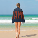 Custom Blue Coral Red Beach Towel