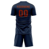 Custom Blue Coral Red Soccer Jersey