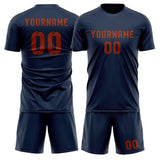Custom Blue Coral Red Soccer Jersey