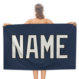 Custom Blue White Beach Towel