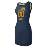 Custom Blue Yellow Sleeveless Vest Dress