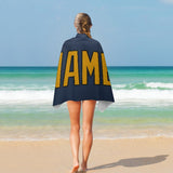 Custom Blue Yellow Beach Towel