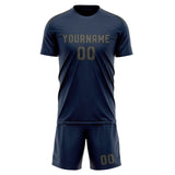 Custom Blue Dark Grey Soccer Jersey