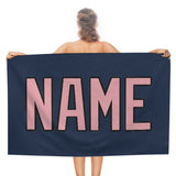 Custom Blue Light Pink Beach Towel