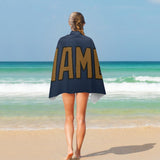 Custom Blue Khaki Beach Towel