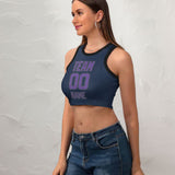 Custom Blue Light Purple Sleeveless Tank Top