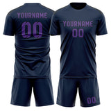 Custom Blue Light Purple Soccer Jersey