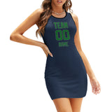 Custom Blue Emerald Green Sleeveless Vest Dress