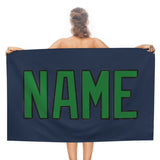 Custom Blue Emerald Green Beach Towel