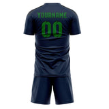 Custom Blue Emerald Green Soccer Jersey