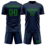 Custom Blue Emerald Green Soccer Jersey