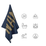 Custom Blue Light Khaki Beach Towel
