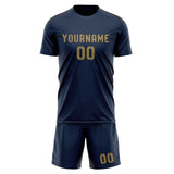 Custom Blue Light Khaki Soccer Jersey