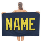 Custom Blue Light Yellow Beach Towel