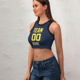 Custom Blue Light Yellow Sleeveless Tank Top