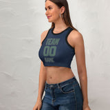 Custom Blue Blue Green Sleeveless Tank Top