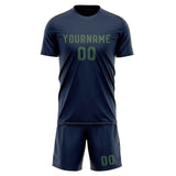 Custom Blue Blue Green Soccer Jersey