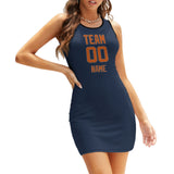Custom Blue Orange Sleeveless Vest Dress
