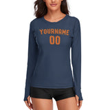 Custom Blue Orange Women's Long-Sleeve Shirt