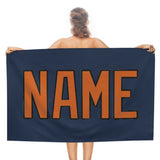 Custom Blue Orange Beach Towel