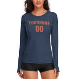 Custom Blue Copper Rose Women's Long-Sleeve Shirt