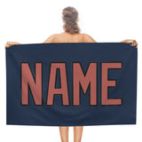 Custom Blue Copper Rose Beach Towel