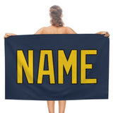 Custom Blue Gold Beach Towel
