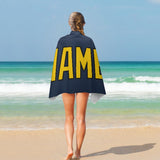 Custom Blue Gold Beach Towel