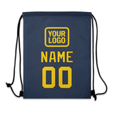 Custom Blue Gold Drawstring Bag