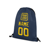 Custom Blue Gold Drawstring Bag