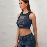 Custom Blue Brown Sleeveless Tank Top
