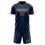 Custom Blue Brown Soccer Jersey