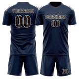 Custom Blue Brown Soccer Jersey