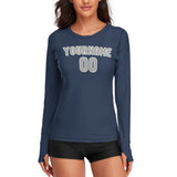 Custom Blue Gray Women's Long-Sleeve Shirt