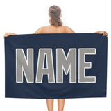 Custom Blue Gray Beach Towel