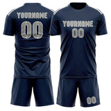 Custom Blue Gray Soccer Jersey