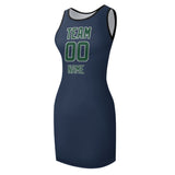 Custom Blue Green Sleeveless Vest Dress