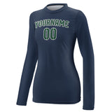 Custom Blue Green Women's Long-Sleeve Shirt