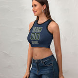 Custom Blue Dark Green Sleeveless Tank Top
