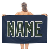 Custom Blue Dark Green Beach Towel