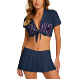 Custom Blue Purple Cheerleading Uniform Set