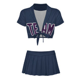 Custom Blue Purple Cheerleading Uniform Set