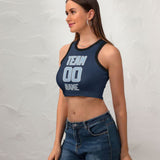 Custom Blue Light Blue Sleeveless Tank Top