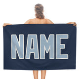 Custom Blue Light Blue Beach Towel