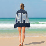 Custom Blue Light Blue Beach Towel